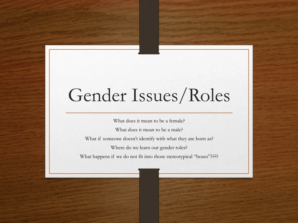 gender issues roles
