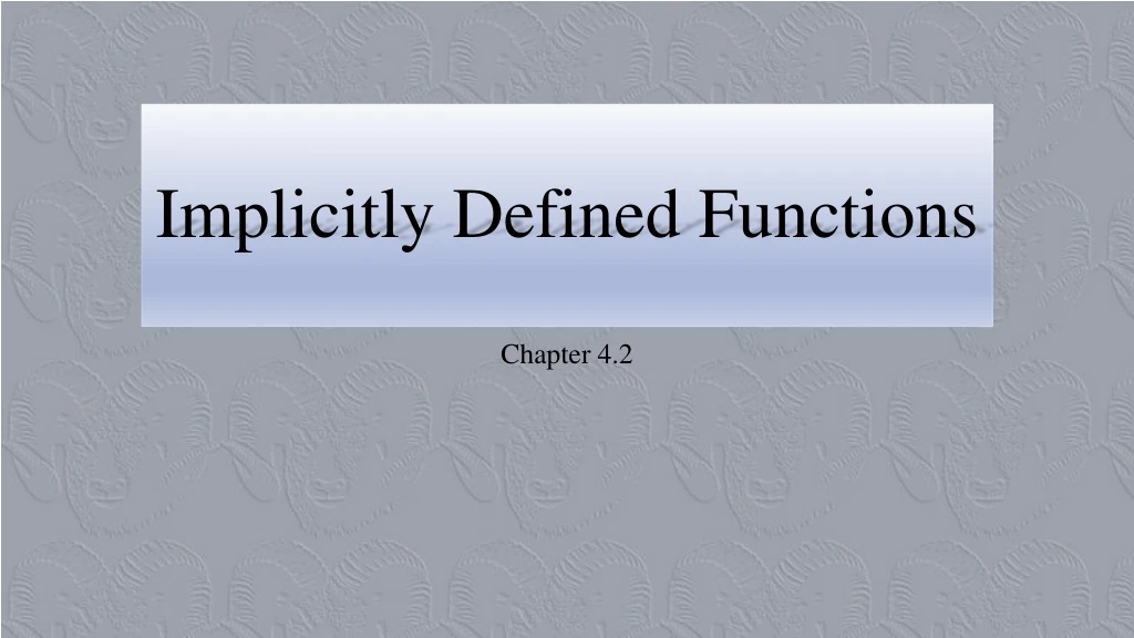 implicitly defined functions