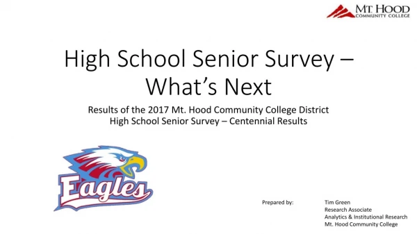 High School Senior Survey – What’s Next