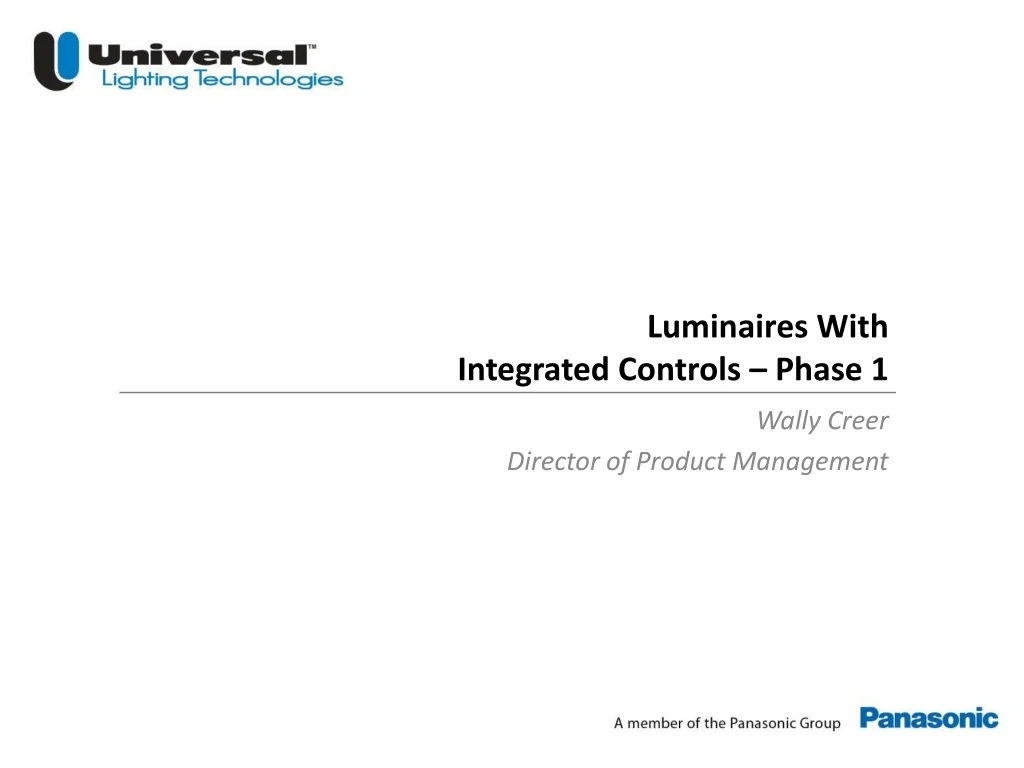luminaires with integrated controls phase 1