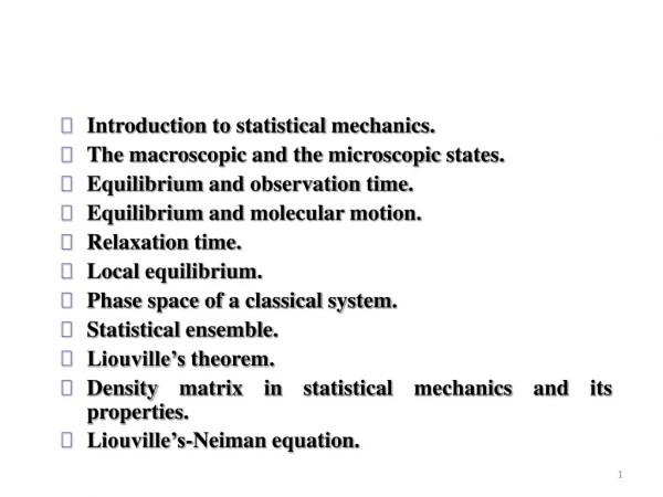 Introduction to statistical mechanics. The macroscopic and the microscopic states.