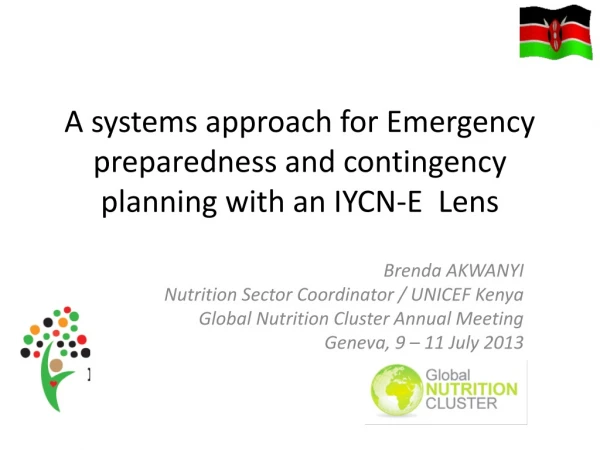 A systems approach for Emergency preparedness and contingency planning with an IYCN-E Lens