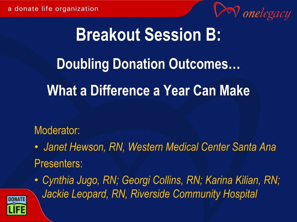 breakout session b doubling donation outcomes what a difference a year can make