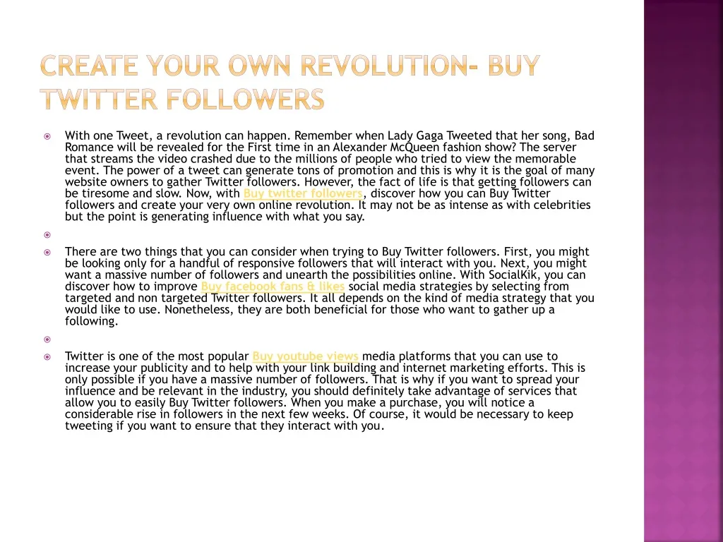 create your own revolution buy twitter followers