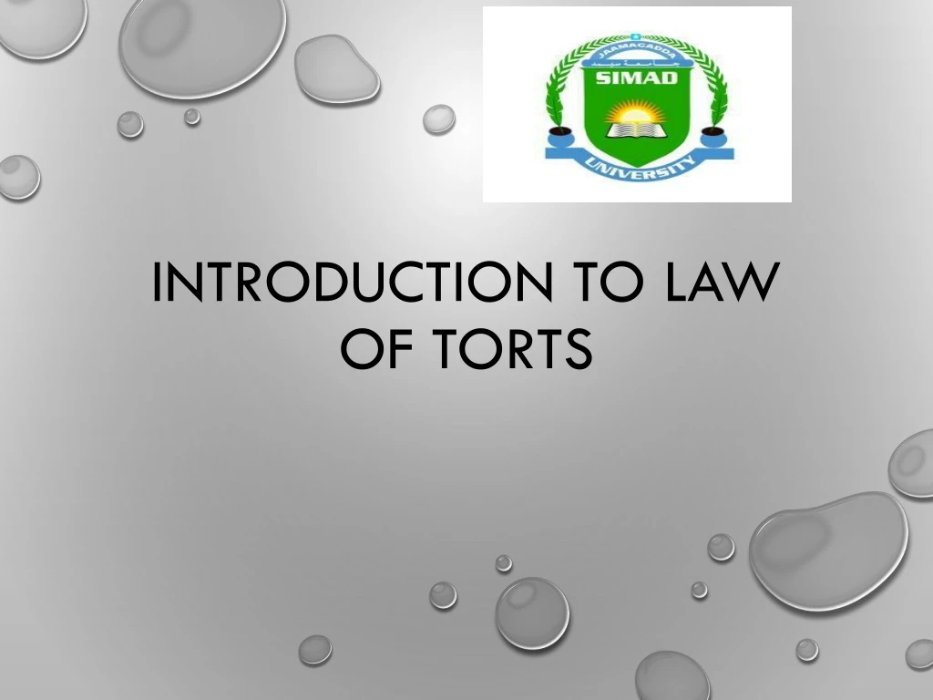 introduction to law of torts