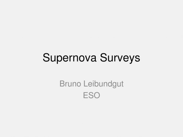 Supernova Surveys