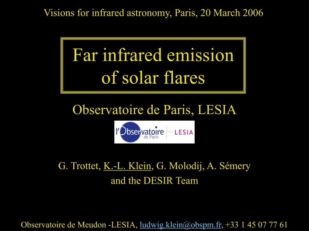 far infrared emission of solar flares