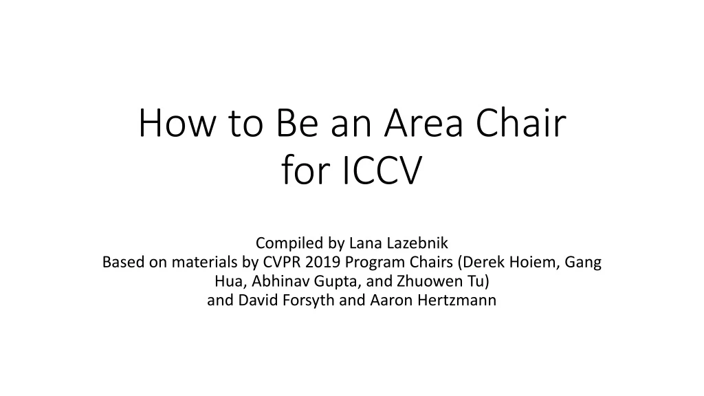 how to be an area chair for iccv