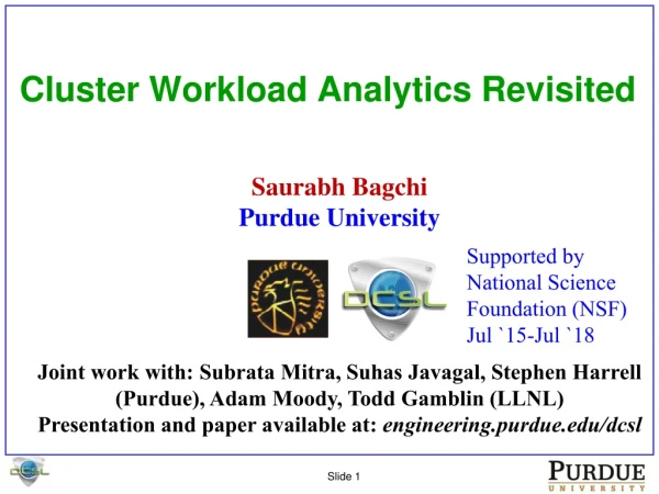 Cluster Workload Analytics Revisited