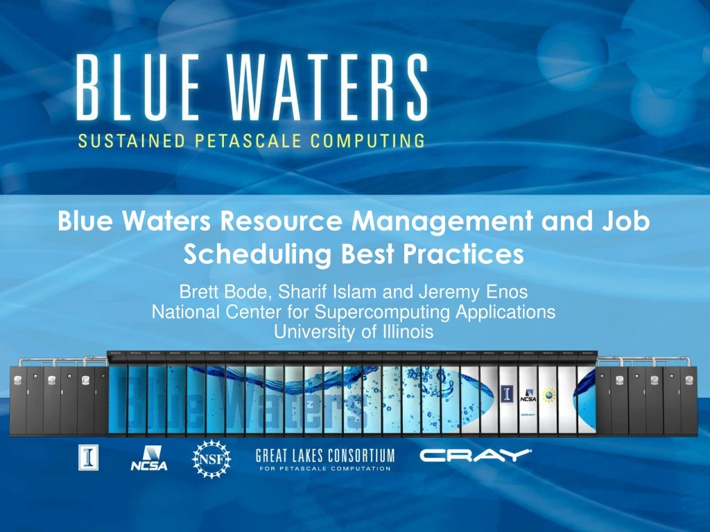 blue waters resource management and job scheduling best practices