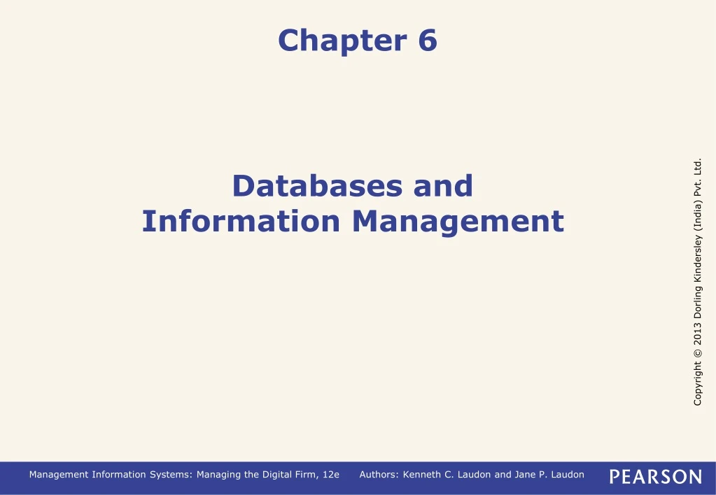 databases and information management