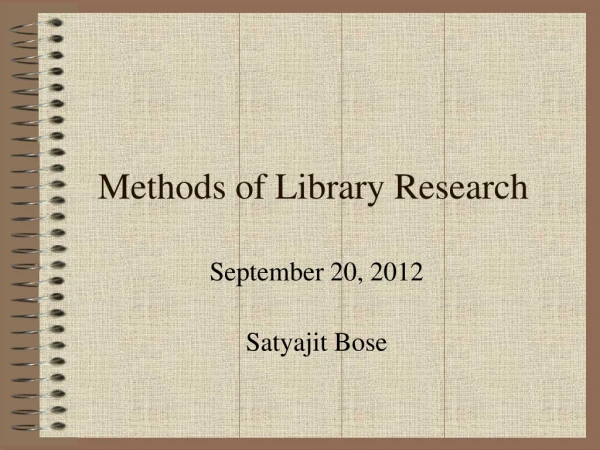 Methods of Library Research