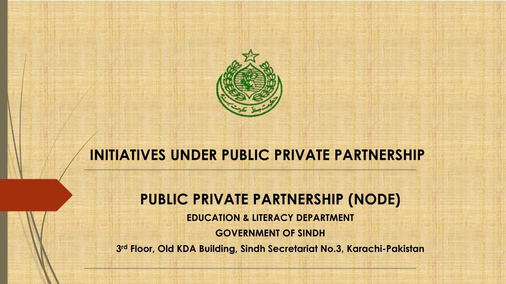 initiatives under public private partnership