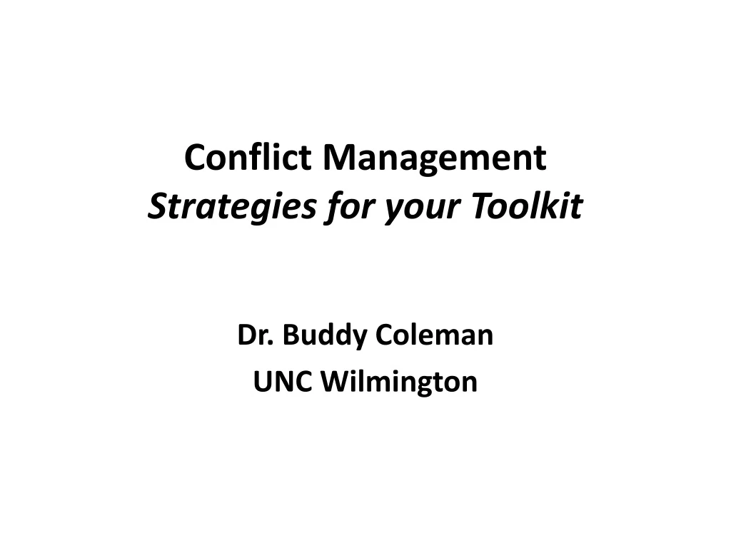 conflict management strategies for your toolkit