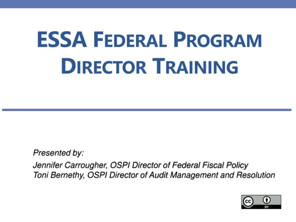 ESSA Federal Program Director Training