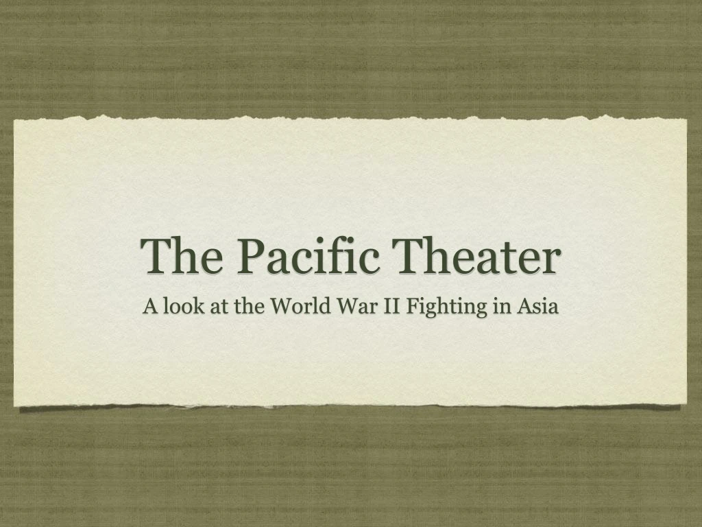 the pacific theater