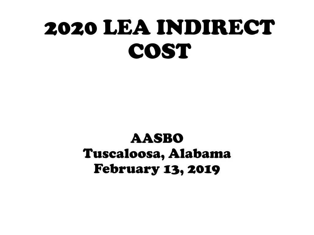 2020 lea indirect cost