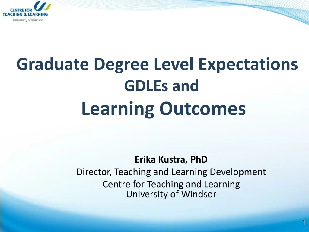 graduate degree level expectations gdles