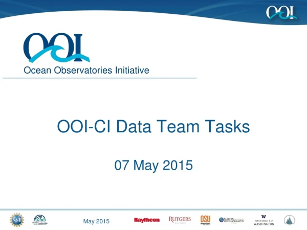 OOI-CI Data Team Tasks 07 May 2015