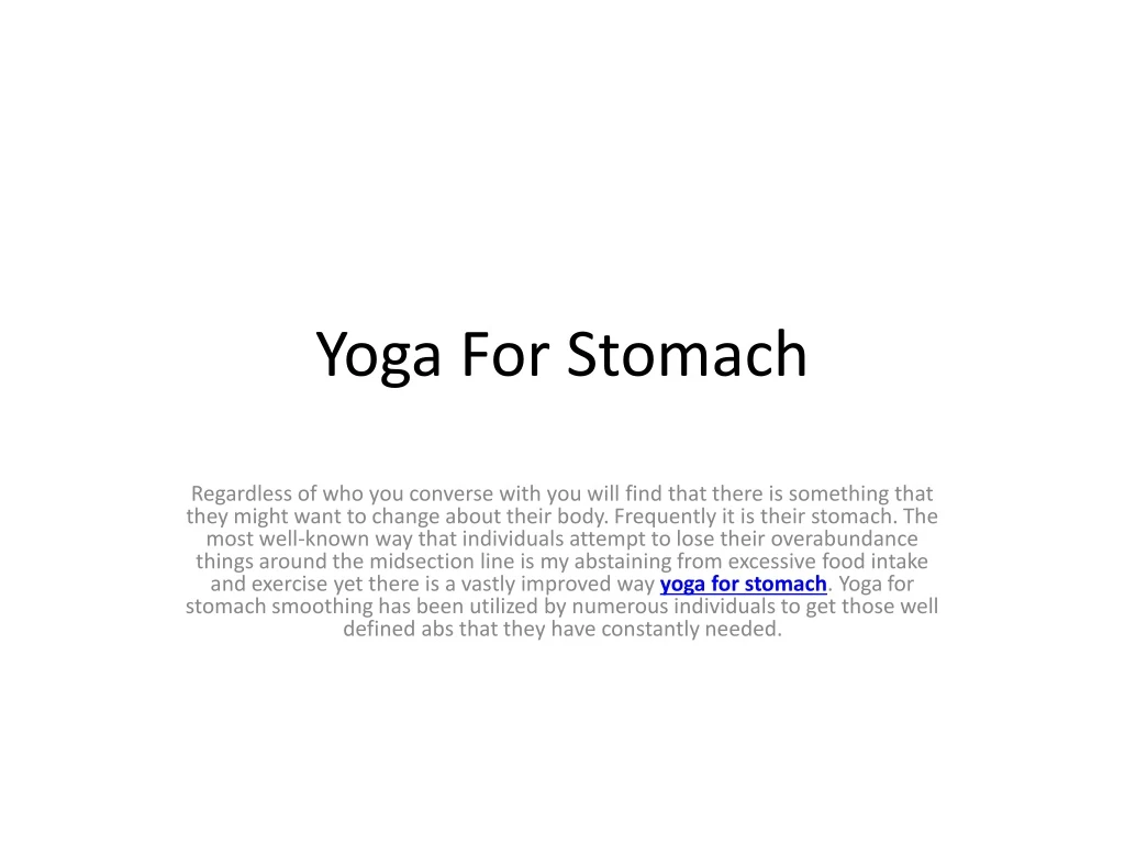 yoga for stomach