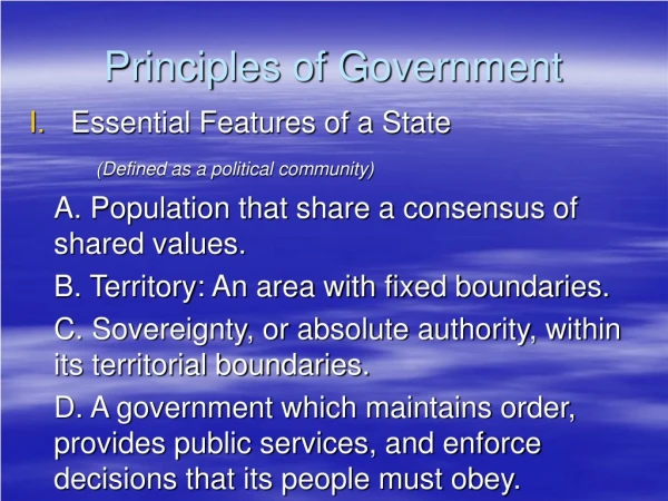 Principles of Government