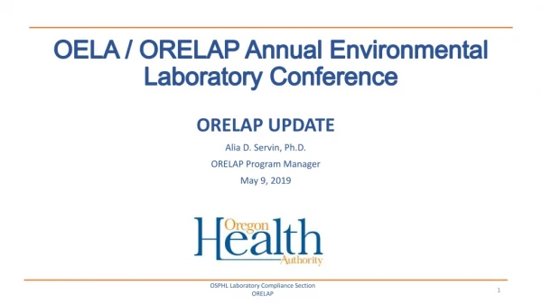 OELA / ORELAP Annual Environmental Laboratory Conference