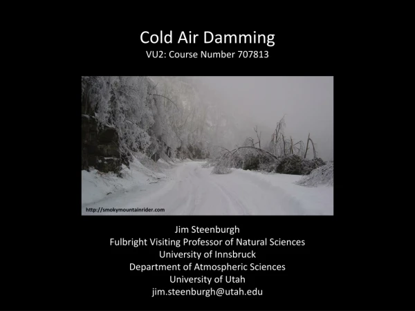 Cold Air Damming VU2: Course Number 707813