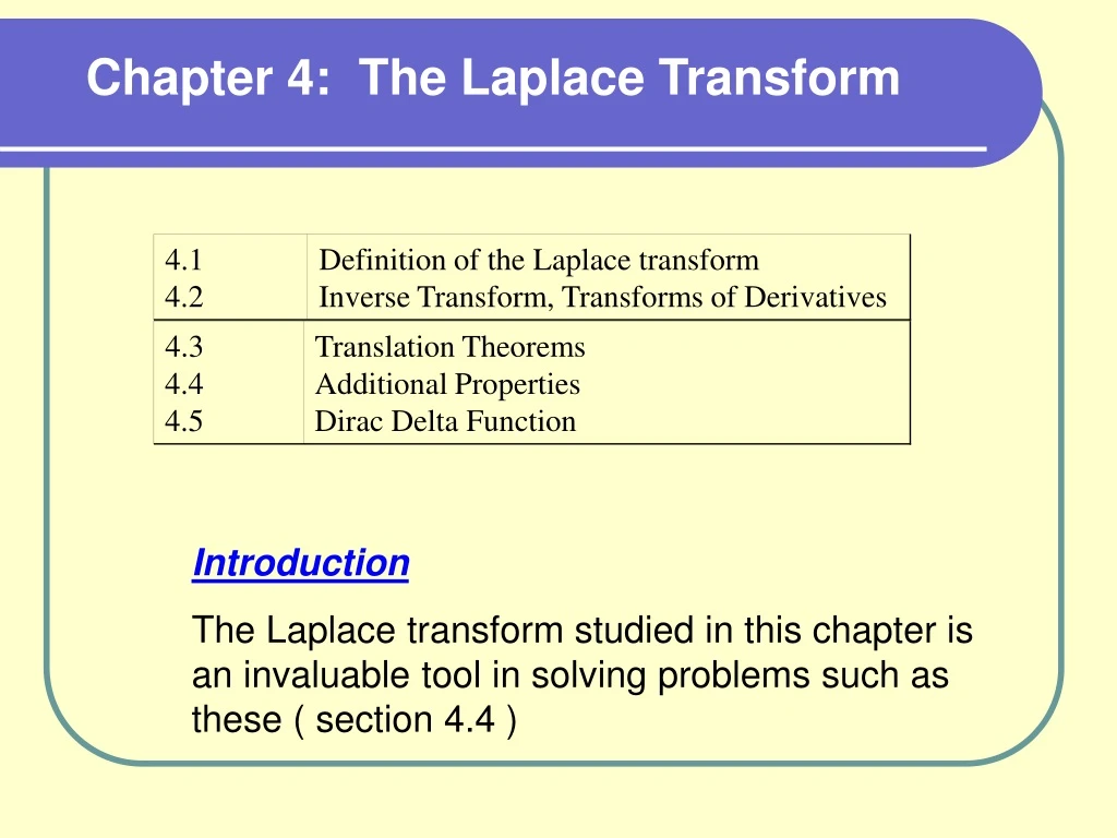 chapter 4 the laplace transform
