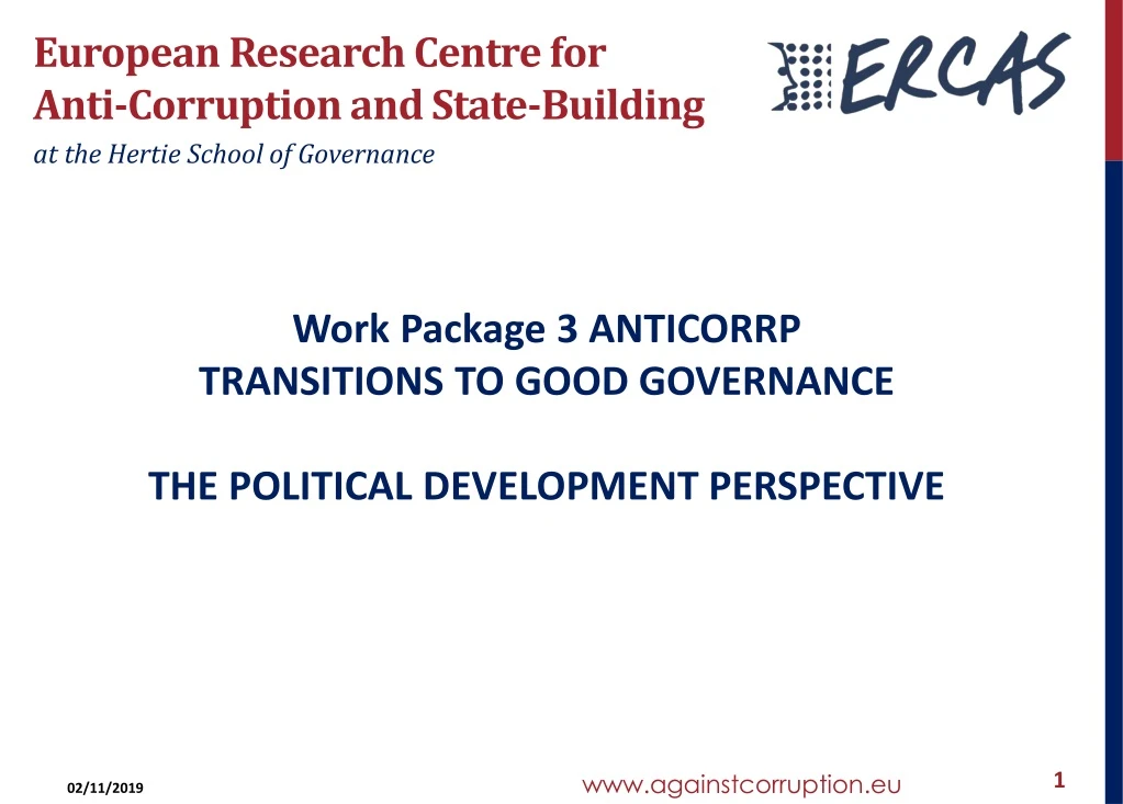 european research centre for anti corruption and state building