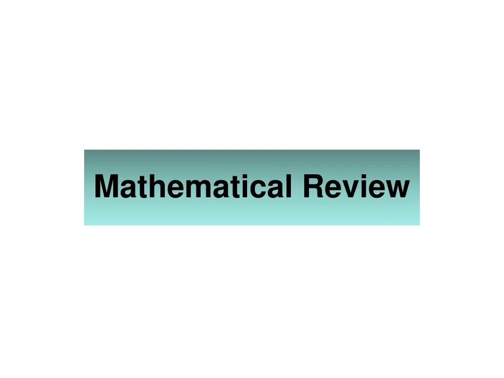 mathematical review