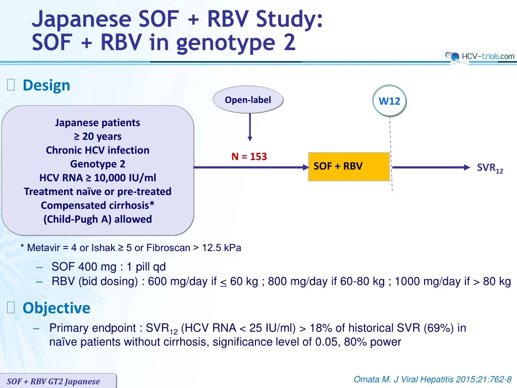 japanese sof rbv study sof rbv in genotype 2