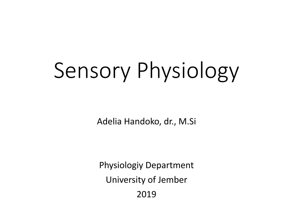 sensory physiology