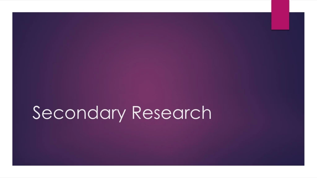 secondary research