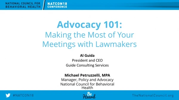 Advocacy 101: Making the Most of Your Meetings with Lawmakers