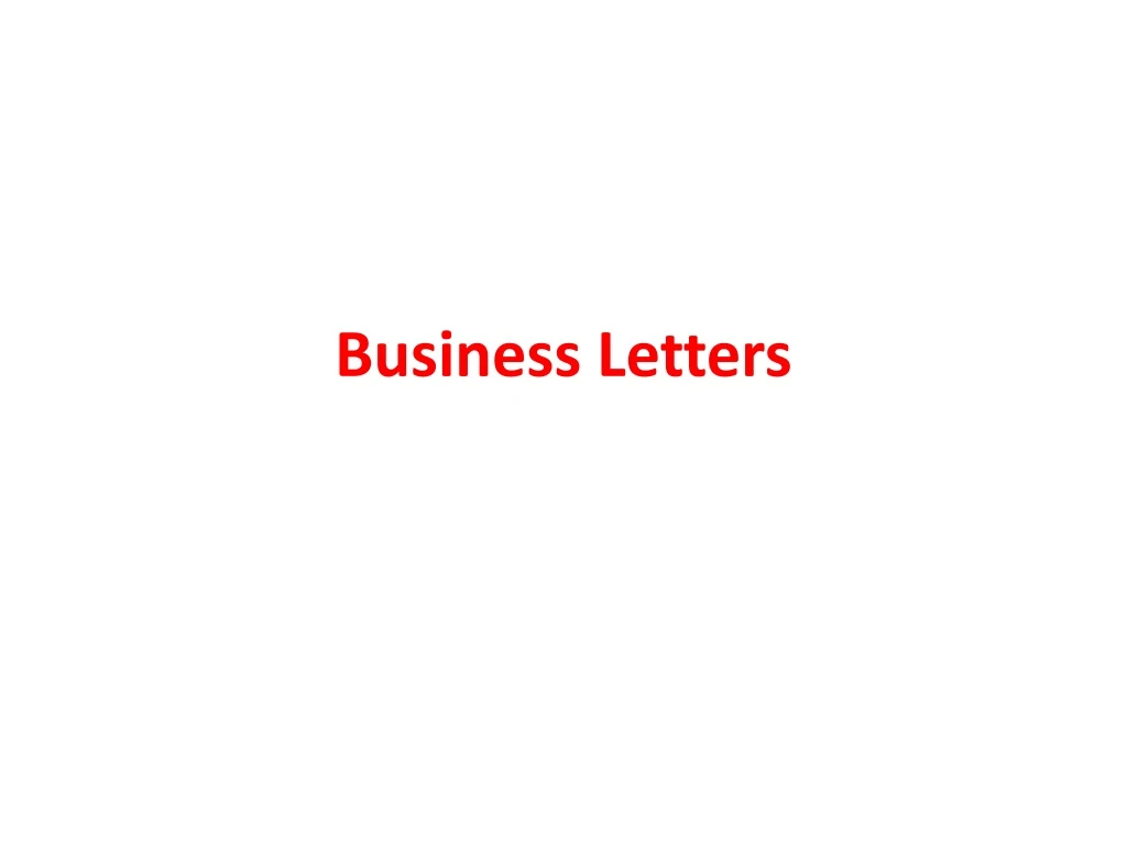 business letters