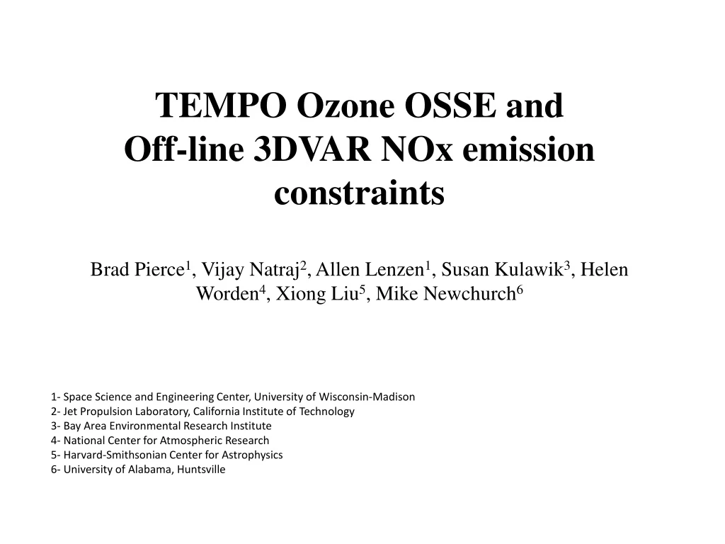 tempo ozone osse and o ff line 3dvar nox emission
