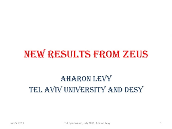 New Results from ZEUS