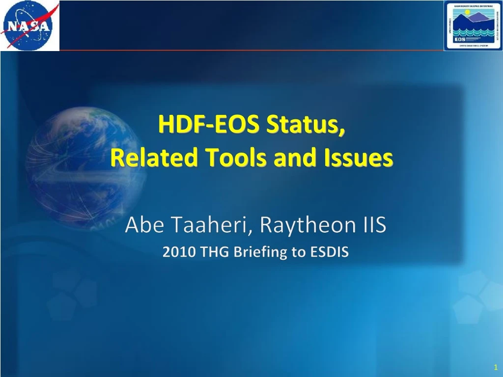 hdf eos status related tools and issues