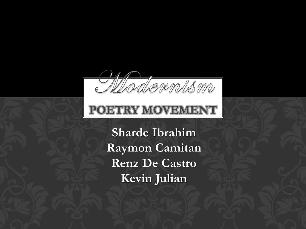 modernism poetry movement