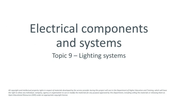 Electrical components and systems