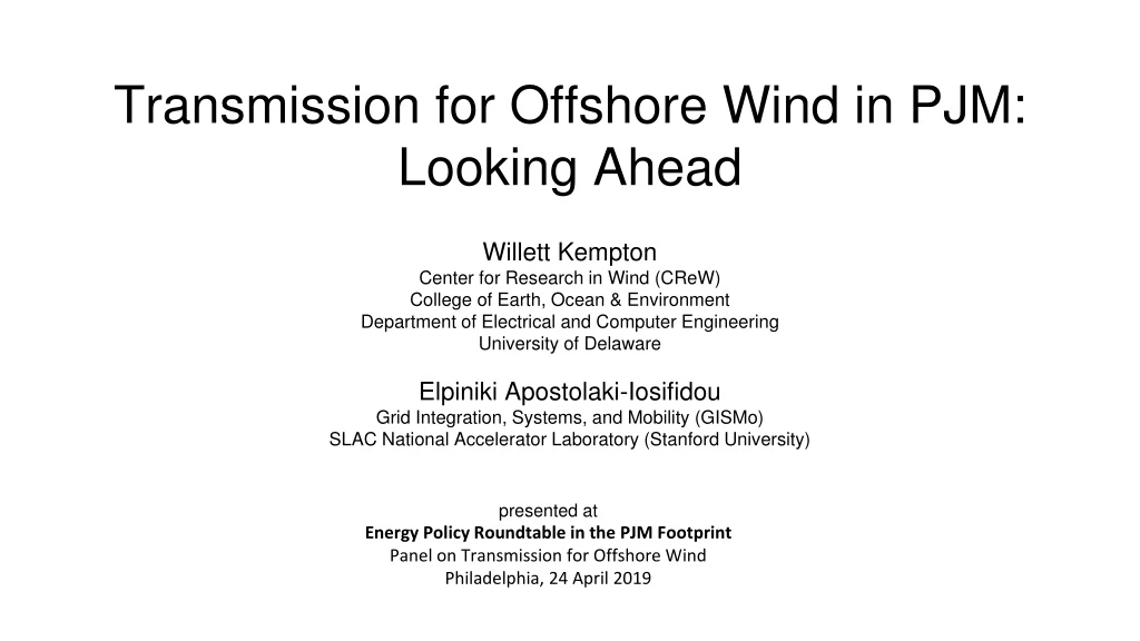 transmission for offshore wind in pjm looking ahead