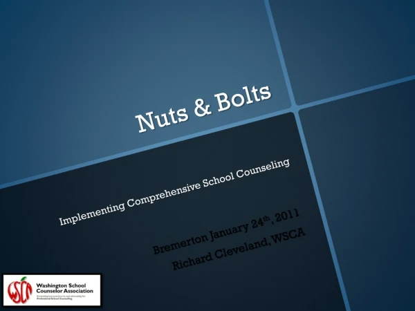 Nuts &amp; Bolts Implementing Comprehensive School Counseling