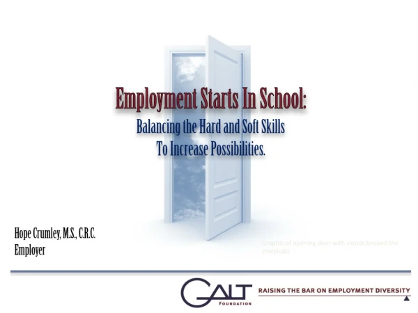 Employment Starts In School: Balancing the Hard and Soft Skills To Increase Possibilities.