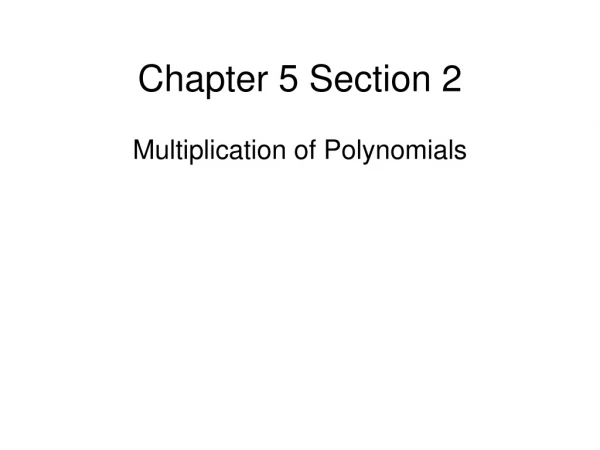 Chapter 5 Section 2