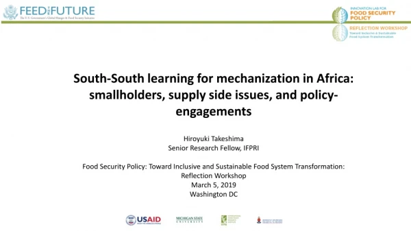 South-South learning for mechanization in Africa: