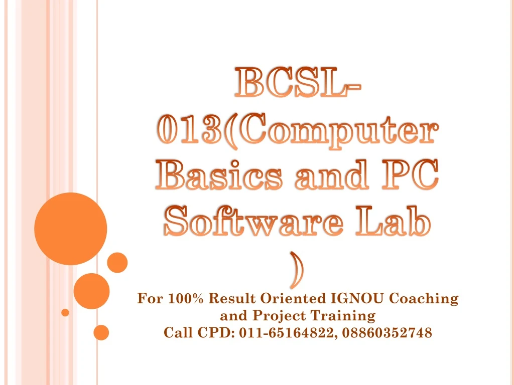 bcsl 013 computer basics and pc software