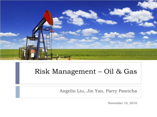 Risk Management – Oil &amp; Gas