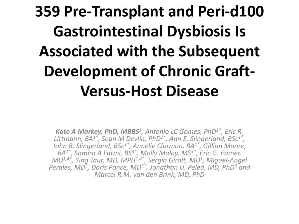 359 pre transplant and peri d100 gastrointestinal