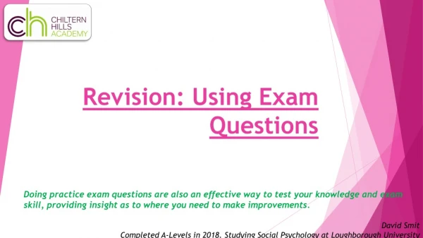 Revision: Using Exam Questions