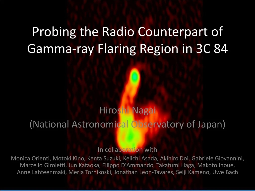 probing the radio counterpart of gamma ray flaring region in 3c 84